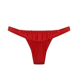 Red Women’s Ruched Bikini Bottom